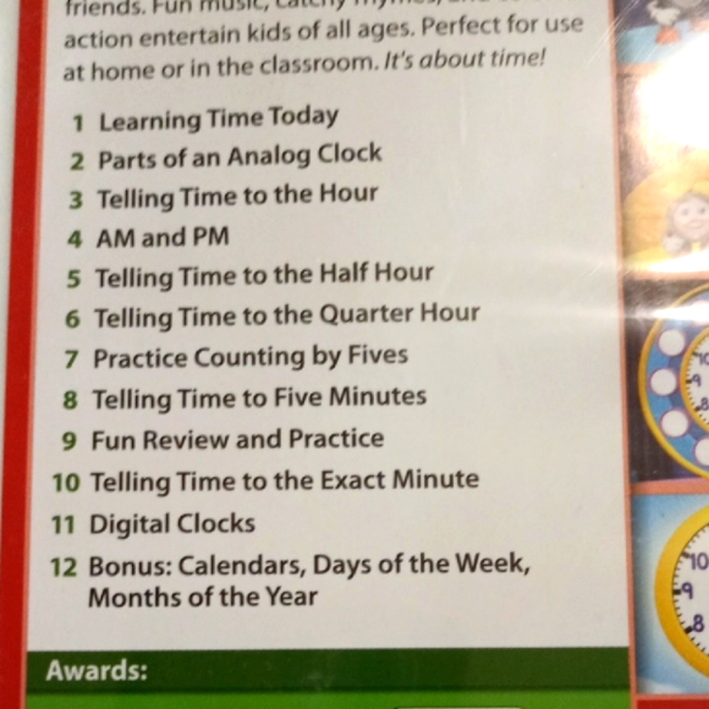 ⏰⌚Telling Time DVD 1st grade+ Learning Clocks Watches FIRM PRICE - Picture 3 of 5